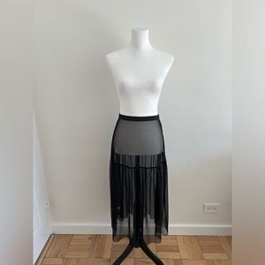 Urban Renewal black mesh midi skirt. Size S. NWT